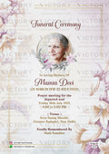 Funeral invitation card in english language with flowers as floral theme design 3118