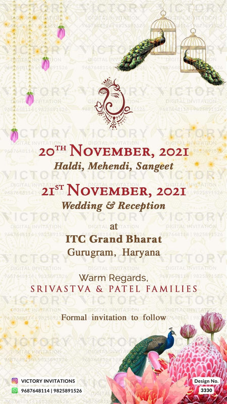 Save the Date card in english language with flowers as floral theme design 3330