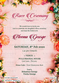 Roce ceremony invitation card in english language with flowers as floral theme design 338