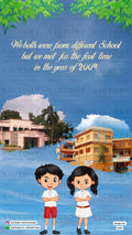 Stylish couple caricature invitation card for wedding ceremony of hindu west bengal bengali family in English language with Love story design 3407