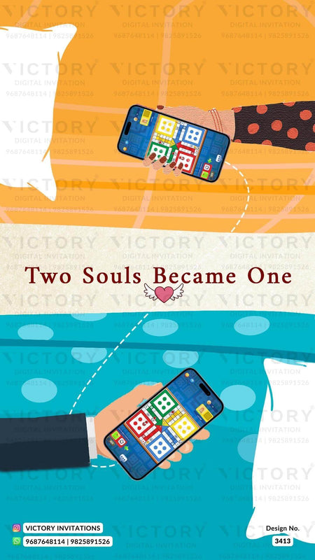 romantic couple caricature invitation card for Save the Date in English language with calendar as love story theme design 3413