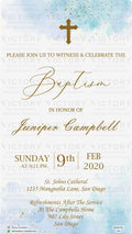 Baptism ceremony invitation card in english language with glittery theme design 347