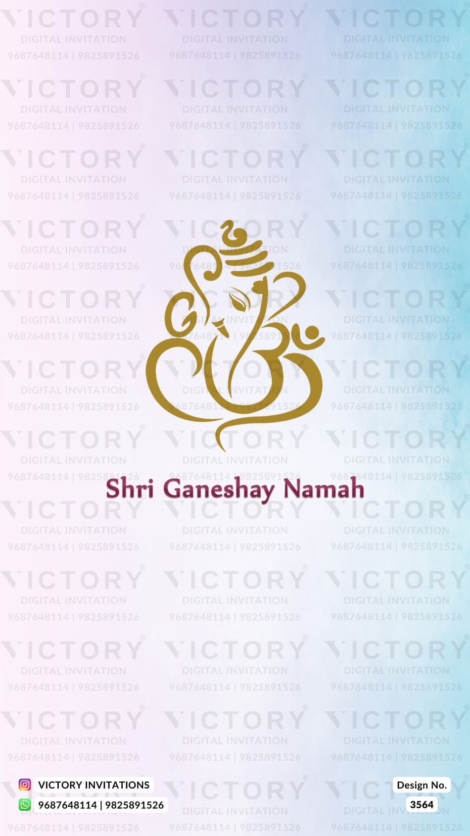 Wedding ceremony invitation card of hindu south indian kannada family in English language with Modern theme design 3564