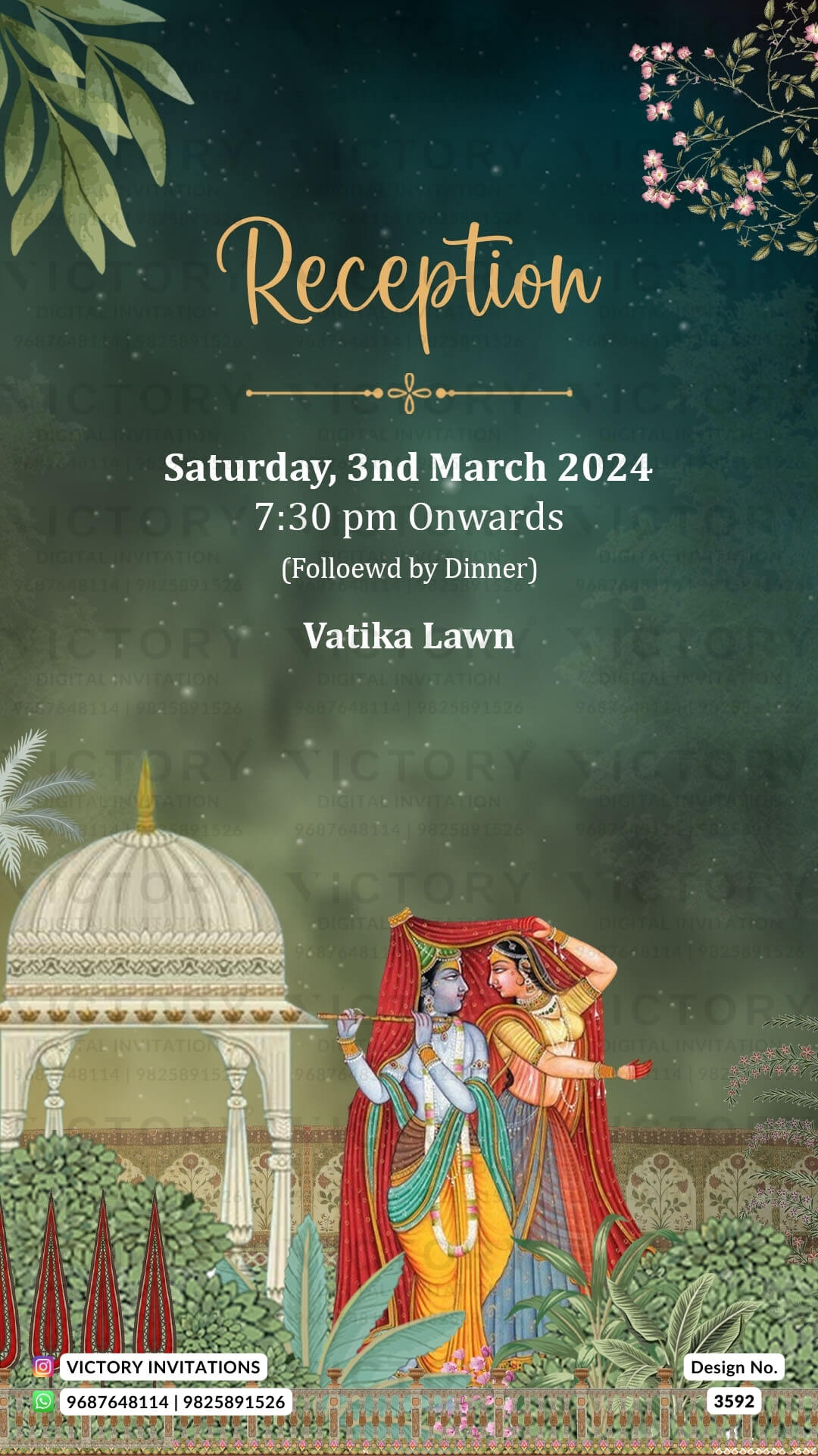 Wedding ceremony invitation card of hindu Odiya family in English language with Vintage theme design 3592