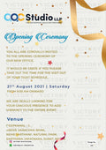 Opening invitation card in english language with ribin as sparkl theme design 360