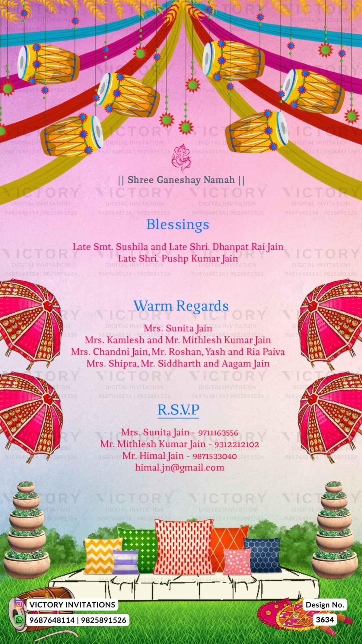 stylish couple caricature invitation card for wedding ceremony of hindu Odiya family in english language with traditional theme design 3634