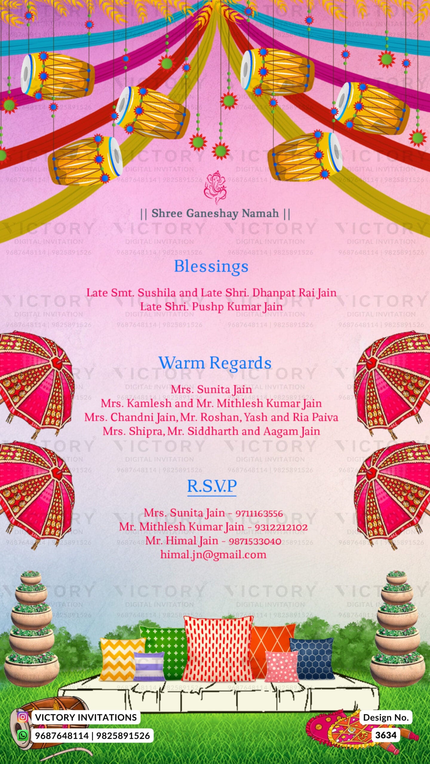 stylish couple caricature invitation card for wedding ceremony of hindu Odiya family in english language with traditional theme design 3634