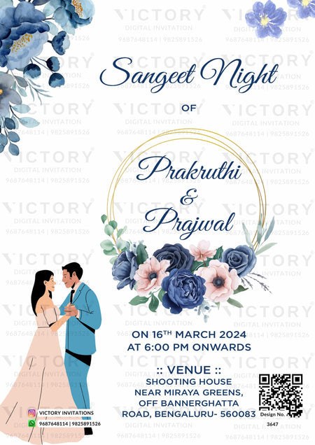 Wedding ceremony invitation card of hindu south indian kannada family in English language with Arch theme design 3647