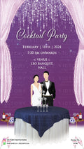 Cocktail Party invitation card in english language with glittery theme design 3738