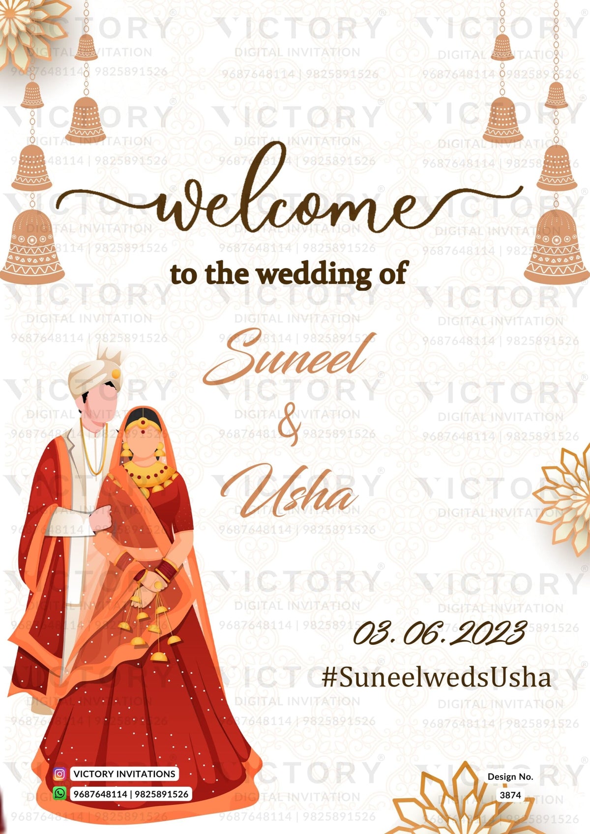 Wedding Welcome Standee design in english language with minimalistic theme design 3874