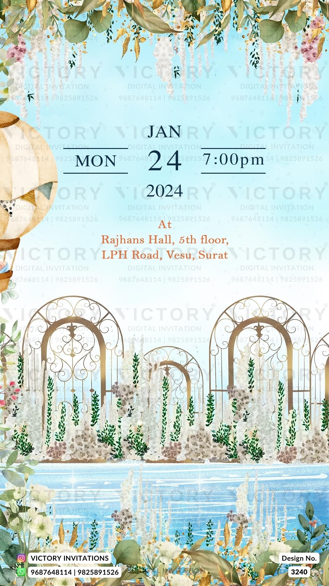 Baby Shower Digital Invitation Card PDF Design no.3240