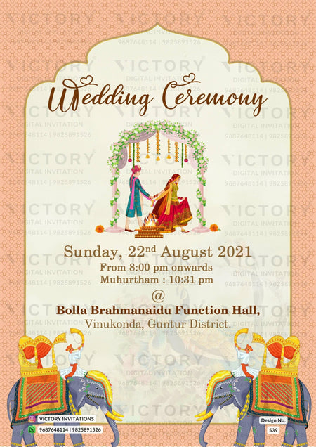 "Regal Indian-Hindu Wedding Invitation with Delightful Doodles and Intricate Patterns