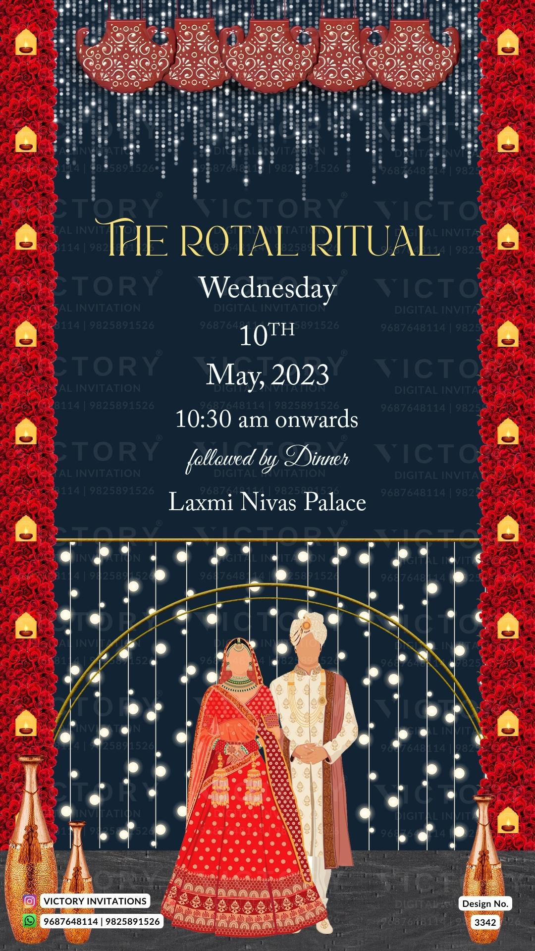 Rajasthan Wedding Invitation Card PDF Design no.3342