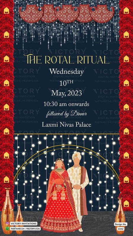 Rajasthan Wedding Invitation Card PDF Design no.3342