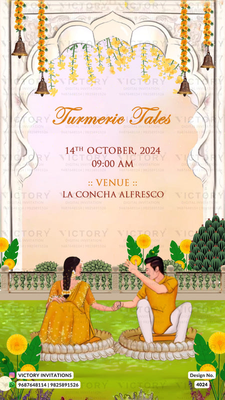 Wedding ceremony invitation card of hindu gujarati marathi family in english language with beach theme design 4024