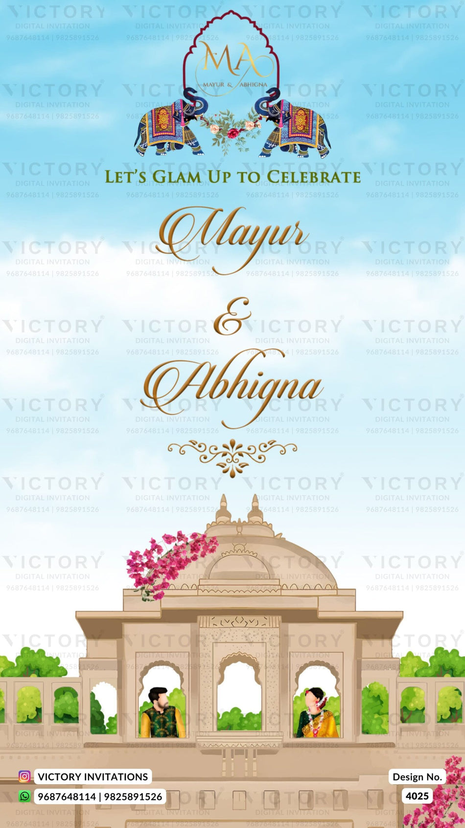Wardrobe planner invitation card in english language with different function attire as western theme design 4025