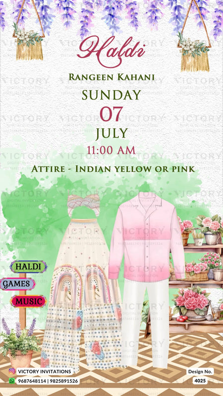 Wardrobe planner invitation card in english language with different function attire as western theme design 4025