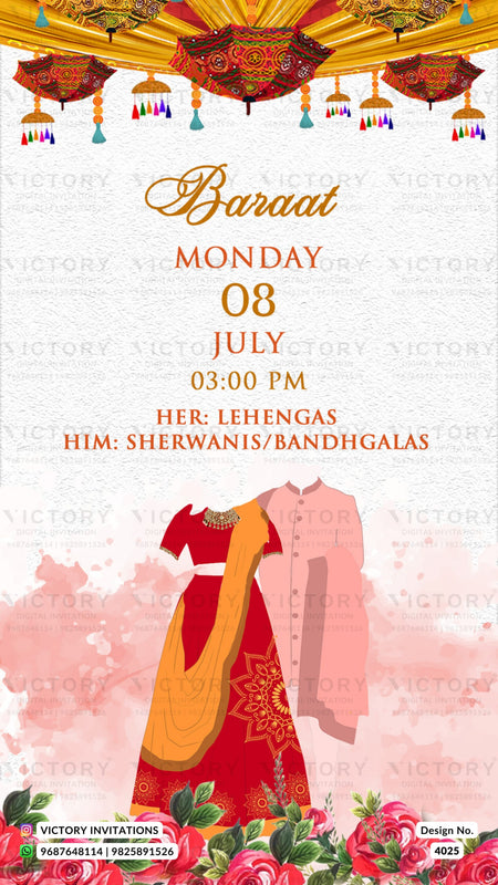 Wardrobe planner invitation card in english language with different function attire as western theme design 4025