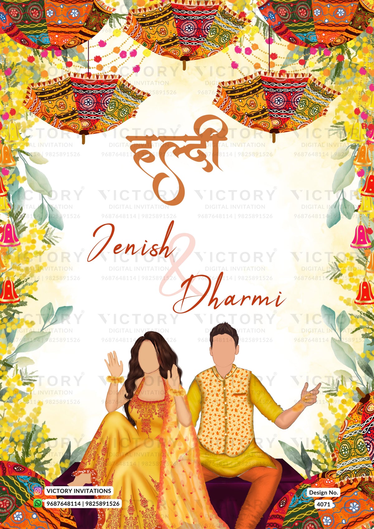 Haldi Welcome Standee design in english language with traditional theme design 4071