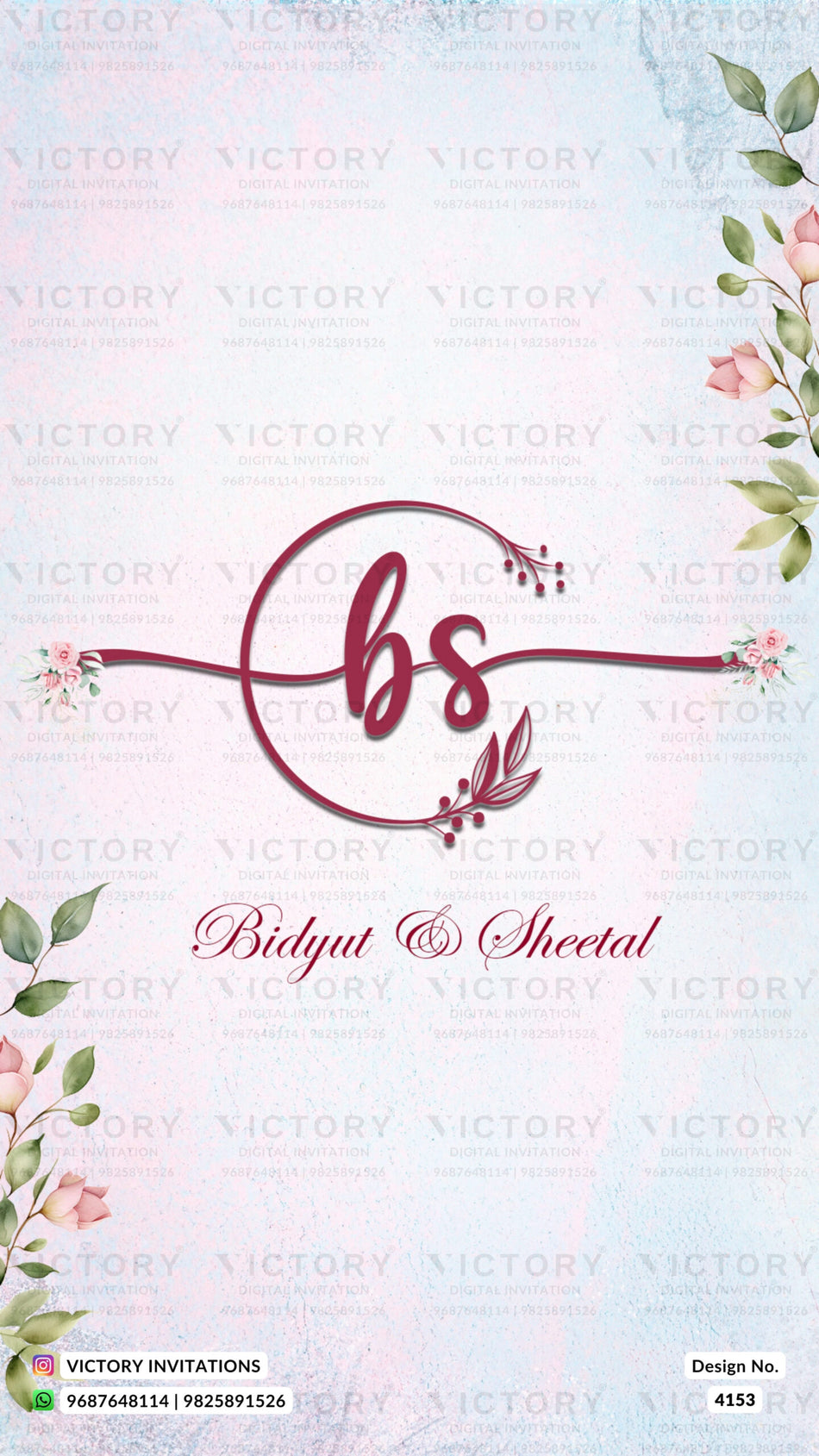 Wedding ceremony invitation card of hindu Odiya family in english language with traditional theme design 4153