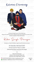 Kurmai ceremony invitation card in english language with doodle as simple theme design 4208