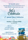 Annual Function invitation card in english language with book as minimalistic theme design 4255