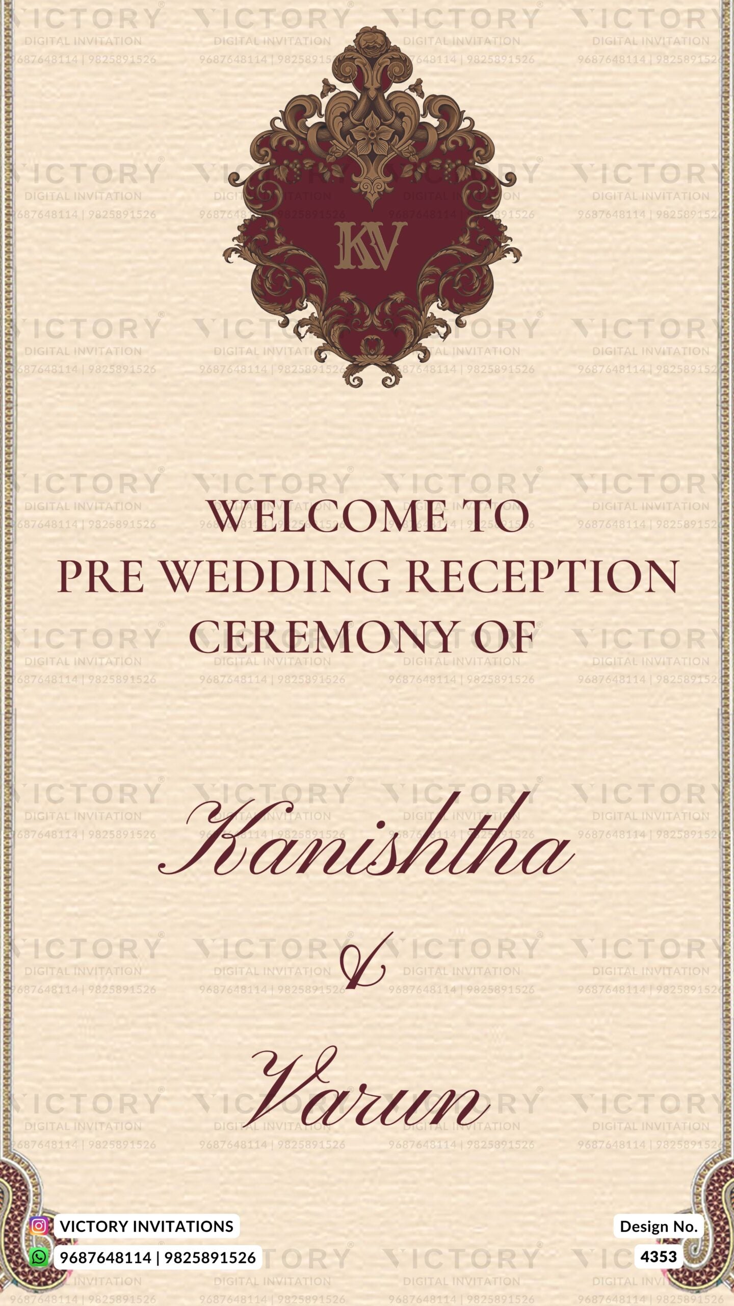 Reception Welcome Standee design in english language with name logo as vintage theme design 4353