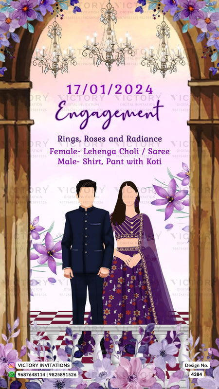 Wardrobe planner invitation card in english language with mahal, duck, birds as royal theme design 4384