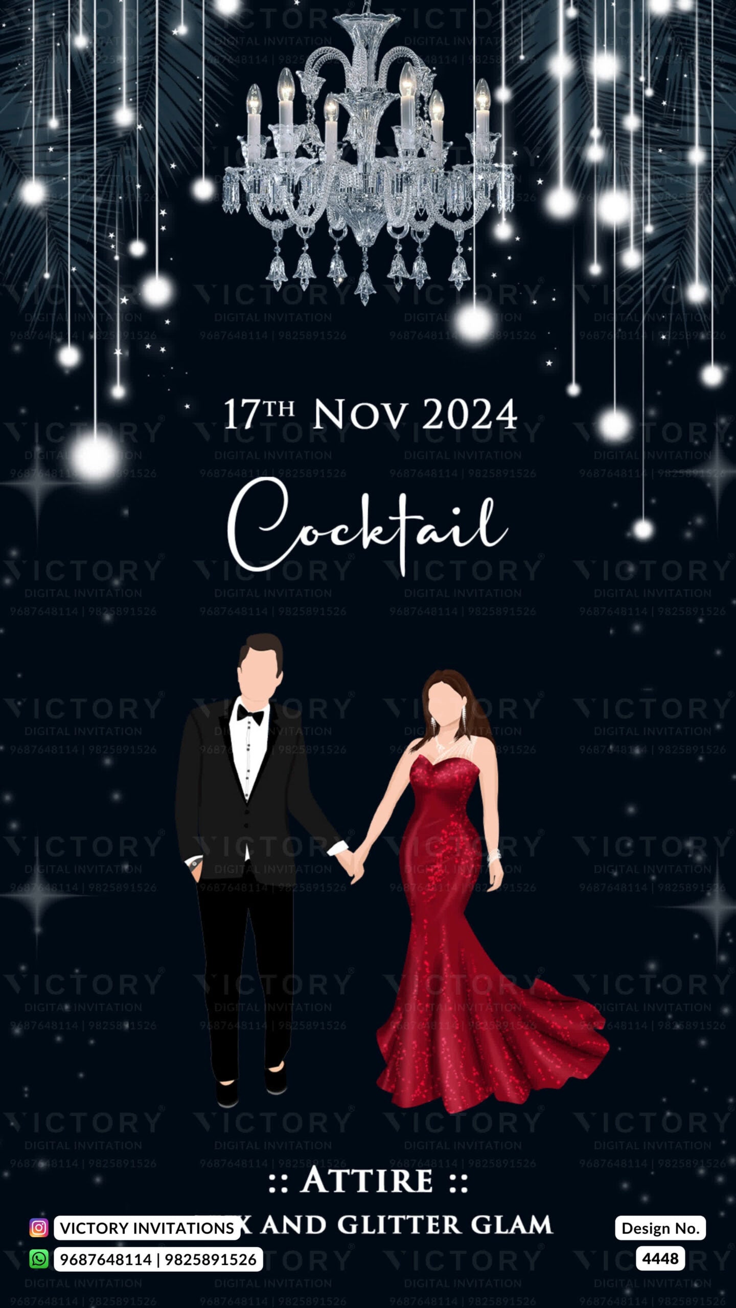 Wardrobe planner invitation card in english language with couple doodle, frame as royal theme design 4448