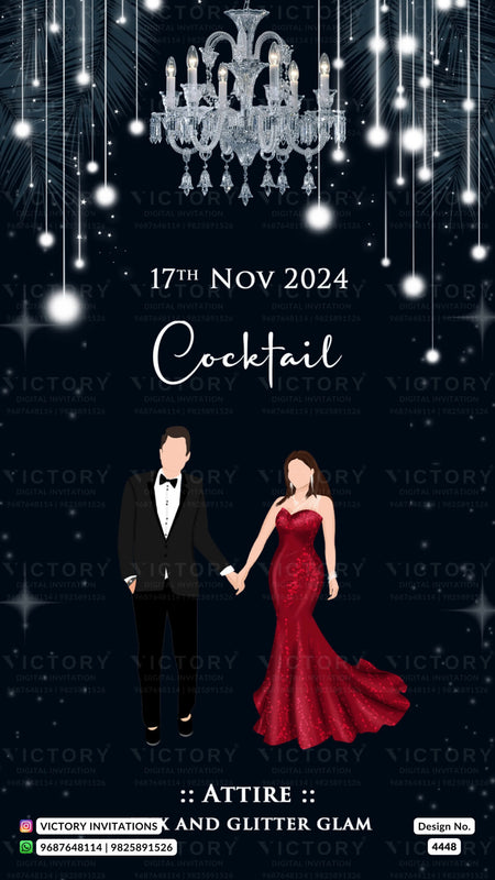 Wardrobe planner invitation card in english language with couple doodle, frame as royal theme design 4448