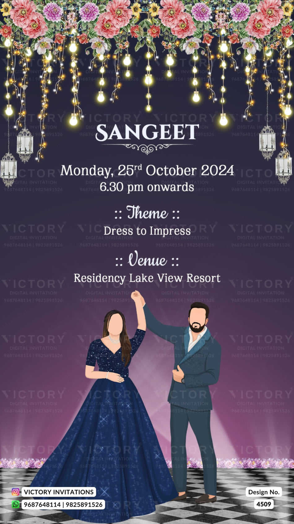Wedding ceremony invitation card of hindu maharashtrian marathi family in english language with gate theme design 4509