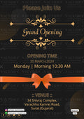 Opening invitation card in english language with baw as minimalistic theme design 4532