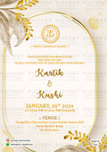 50th Wedding Anniversary invitation card in English language with golden frame as minimalistic theme design 4541