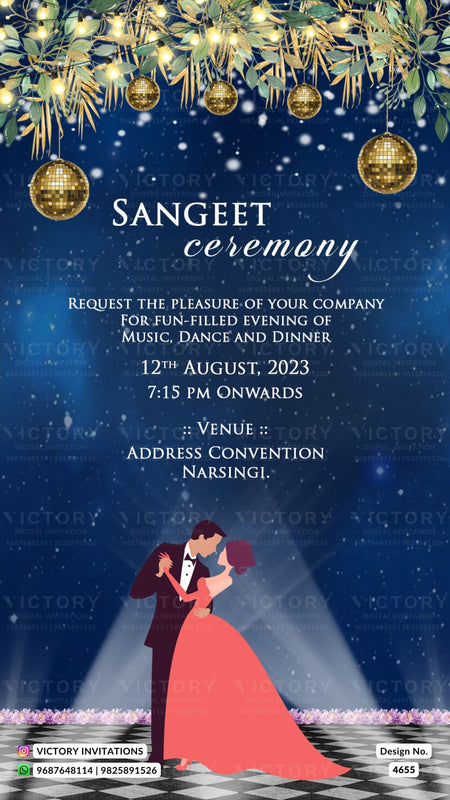 Wedding ceremony invitation card of hindu gujarati patel family in english language with floral theme design 4655