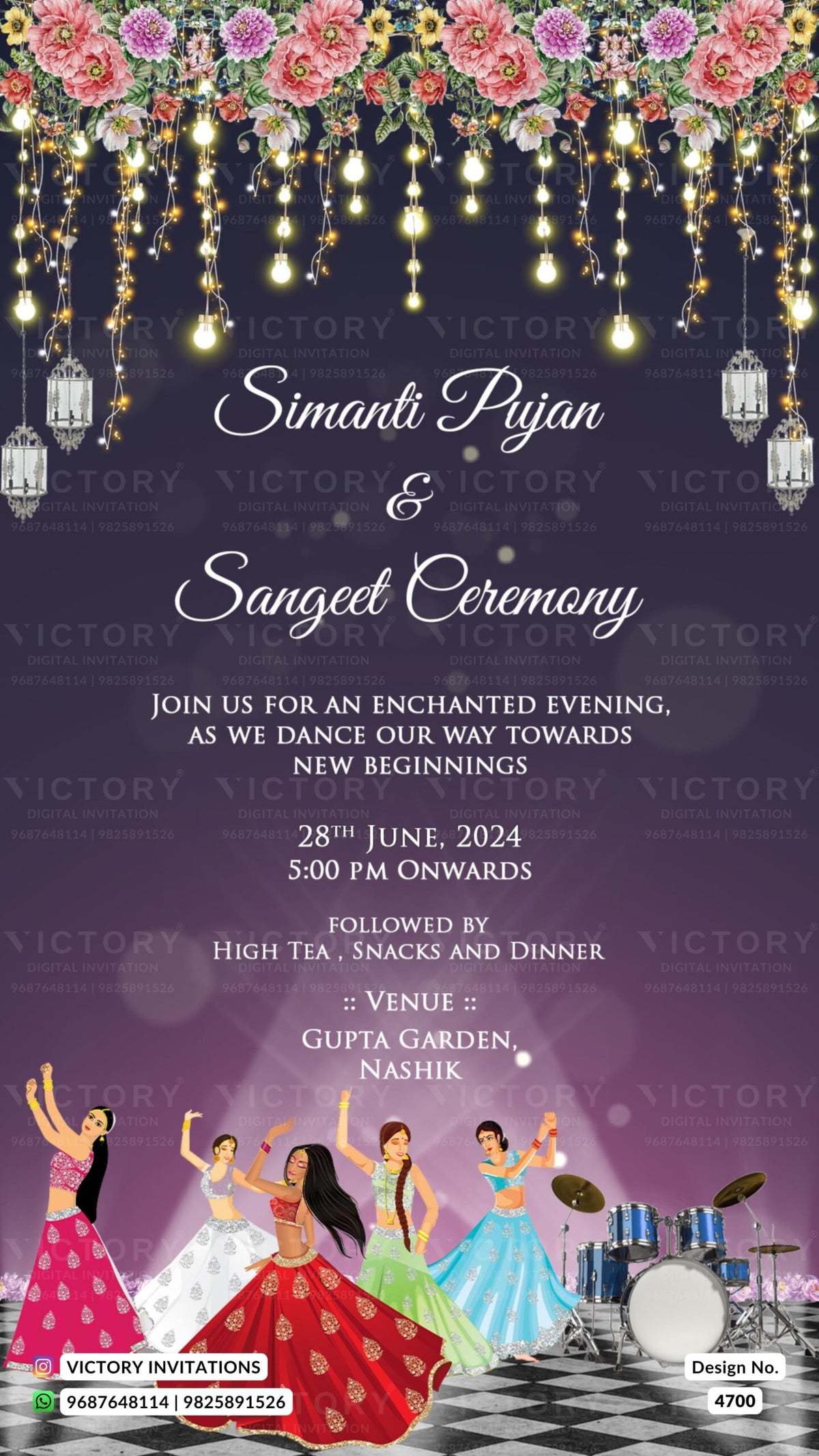 Dancing couple caricature invitation card for wedding ceremony of maha ...