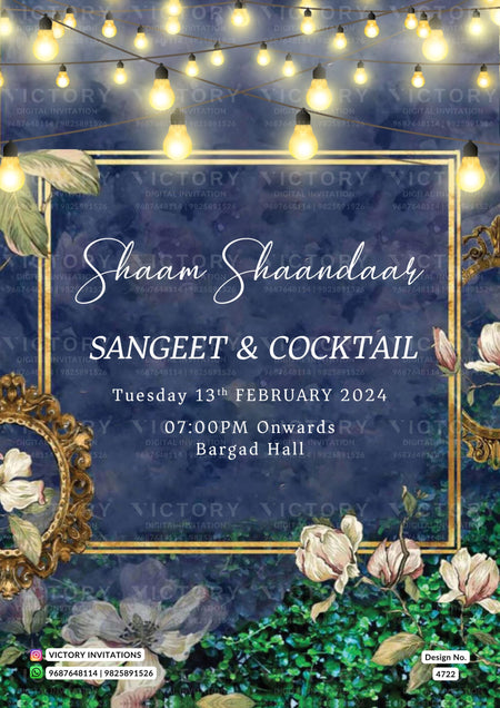 Wedding ceremony invitation card of hindu Bihari family in english language with Arch theme design 4722