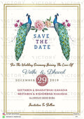 Save the Date card in english language with minimalistic theme design 473