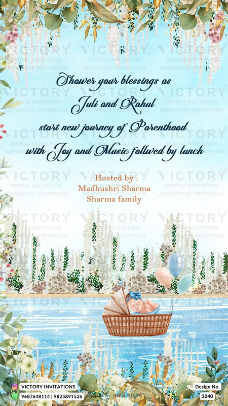 Baby Shower Digital Invitation Card PDF Design no.3240