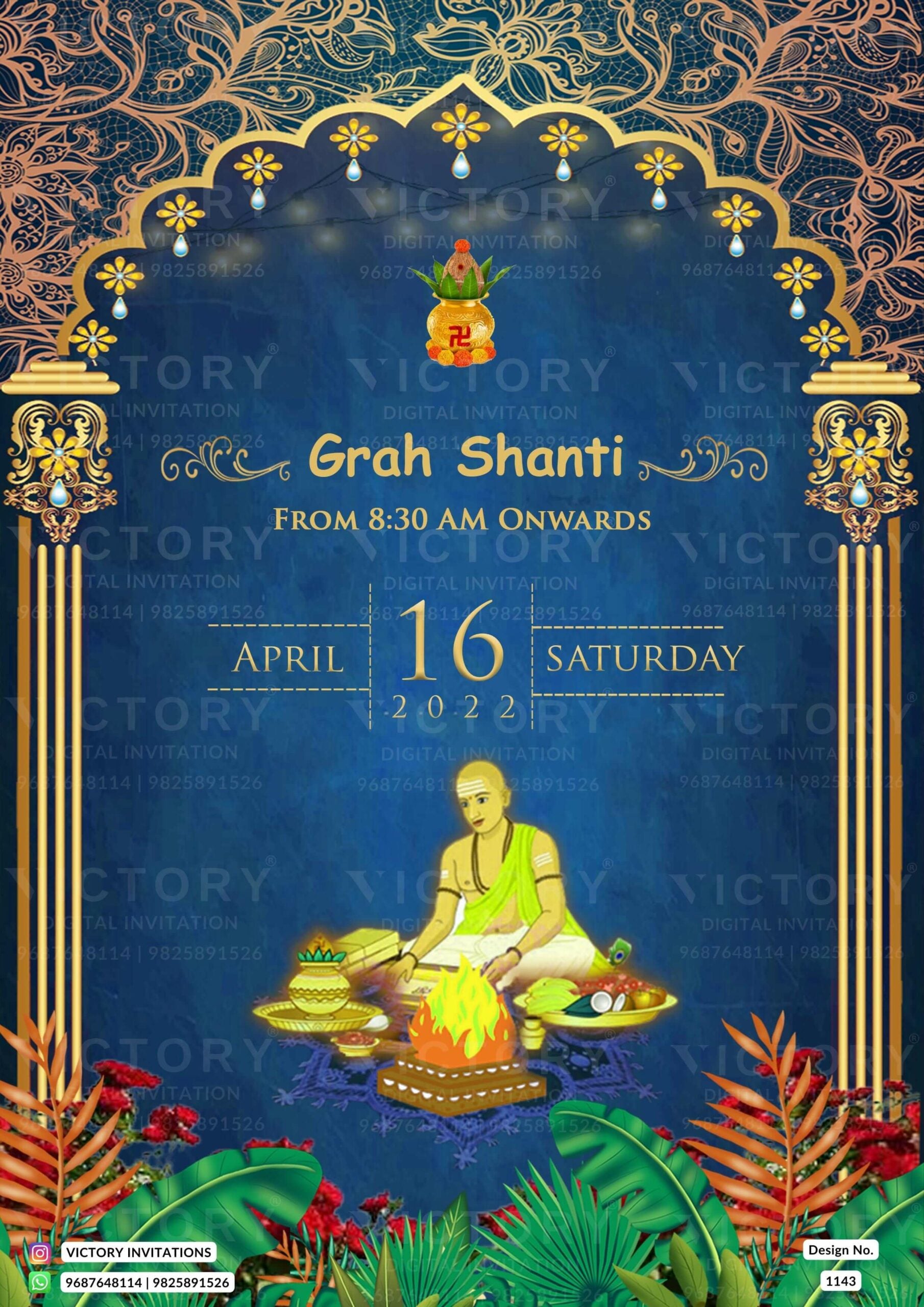 Majestic Gujarati-Indian Festivities Electronic Cards with Traditional Indian Motifs and Stunning Doodle Illustrations
