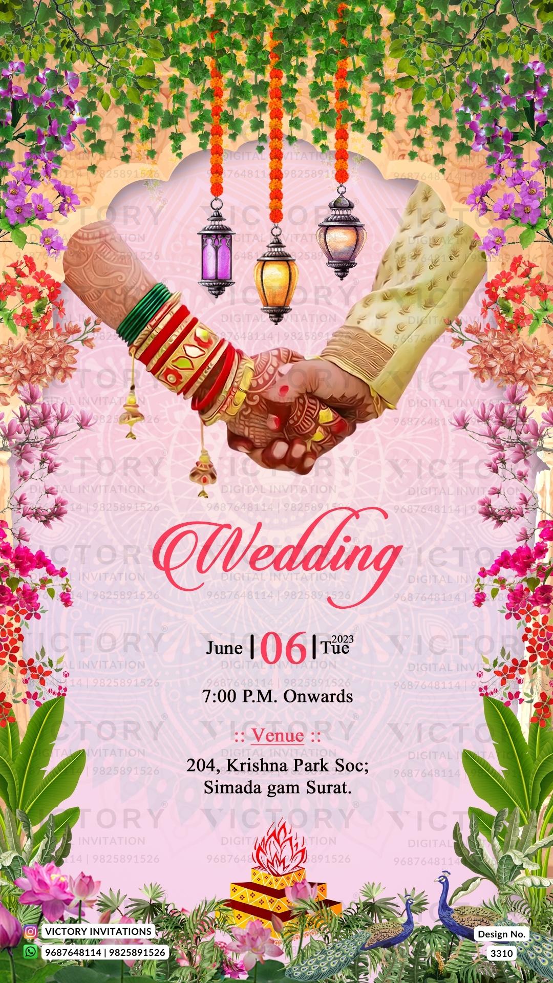 New Delhi Wedding Invitation Card PDF Design no.3310