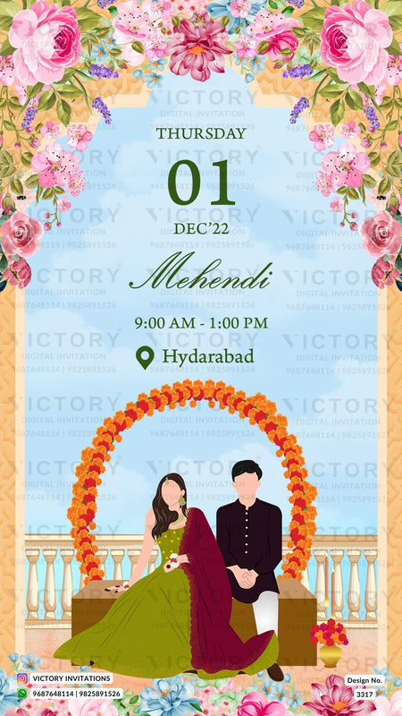 West Bengal Wedding Invitation Card PDF Design no.3317