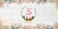 Luggage tag design for wedding ceremony in english language with couple photo, flowers as Garden theme design 5002