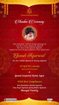 Mundan Ceremony invitation card in english language with baby photo, mandala, flower, as traditional theme design 512