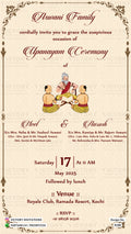Upanayanam ceremony invitation card in english language with doodle as minimalistic theme design 5130