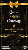Opening invitation card in english language with Bow, glitters as minimalistic theme design 5131