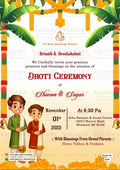 Dhoti ceremony invitation card in english language with Ganesh Icon traditional theme design 5189