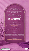 Opening Invitation Card | Donzel by Dairy Don Grand Launch | Premium Purple Theme design 5411