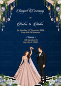 Sangeet Sandhya Ceremony invitation card in english language with Starlight Ballroom Glam Sangeet theme design 5616