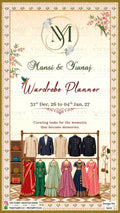 Wardrobe planner invitation card in english language with Carved Archway Wardrobe Planner & Wedding Event Suite theme design 5631