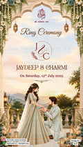 Engagement invitation card in gujarati language with Pastel Mint Proposal & Chandla Vidhi Suite theme design 5637